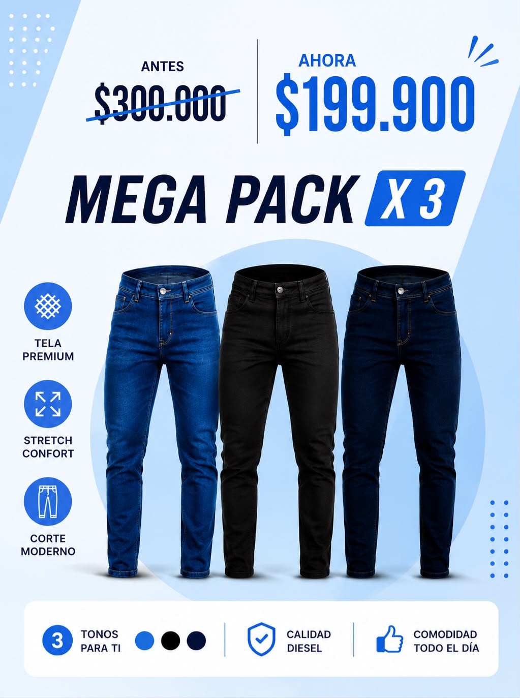 🚨3 JEANS POR $199.900 - OFERTA EXCLUSIVA ❗